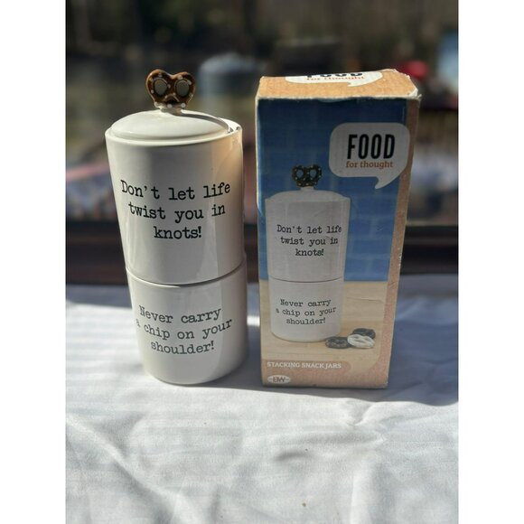 Food for Thought Candy Stacking Snack Jar Boston Warehouse - Picture 3 of 6